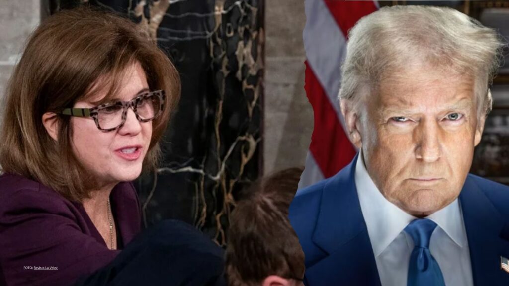 La parlamentaria Elizabeth MacDonough y el presidente de Estados Unidos, Donald Trump